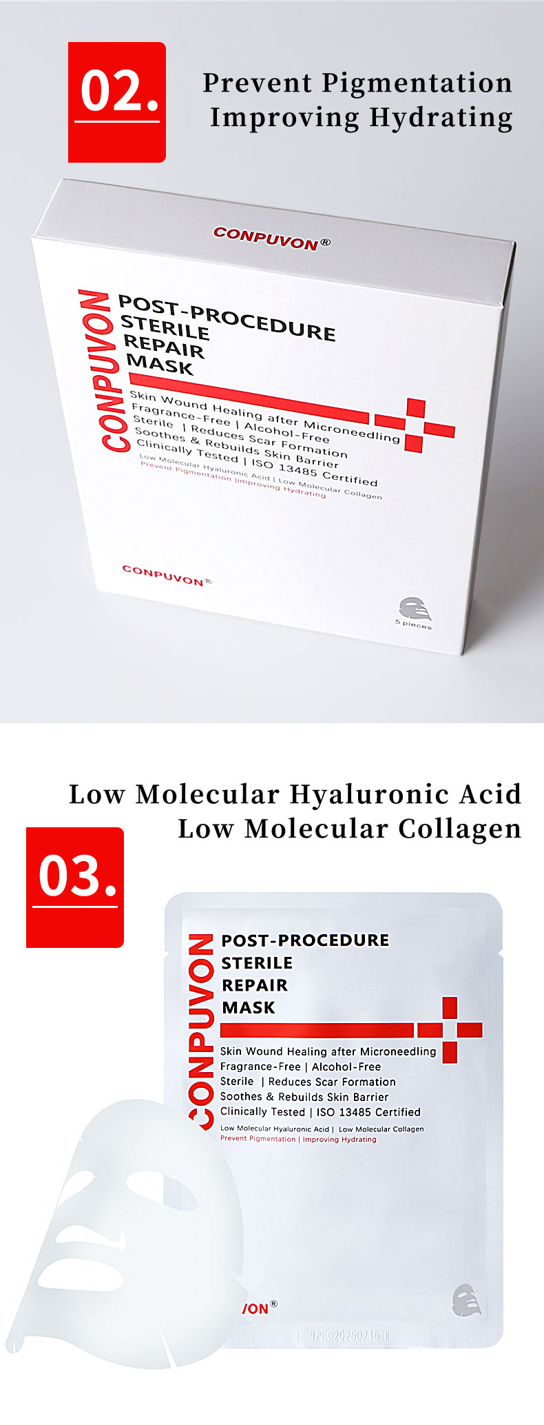 Anti-inflammatory facial mask for sensitive skin CONPUVON