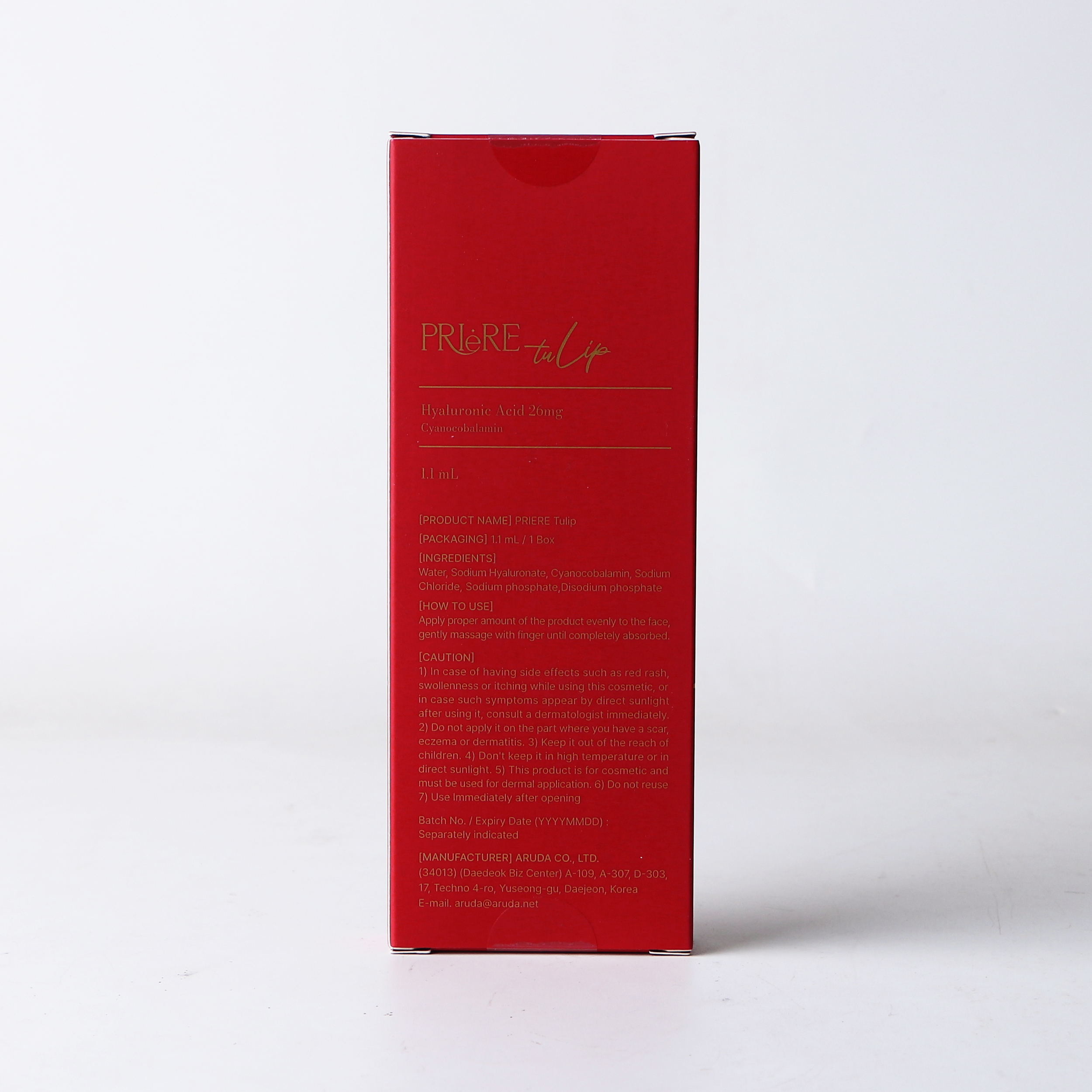 PRIERE tuLip Lip Dermal Filler 1.1ml with Cyanocobalamin
